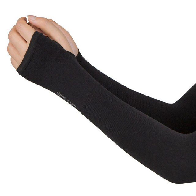 Yuanyan%201%20Pair%20Black%20Arm%20Sleeves%20Summer%20Sports%20No-Deformation%20No%20Fall%20Outdoor%20Protection%20Bicycle%20Bike%20Fishing%20Ice%20Silk%20Fabrics%20Knee%20-%20Image%205