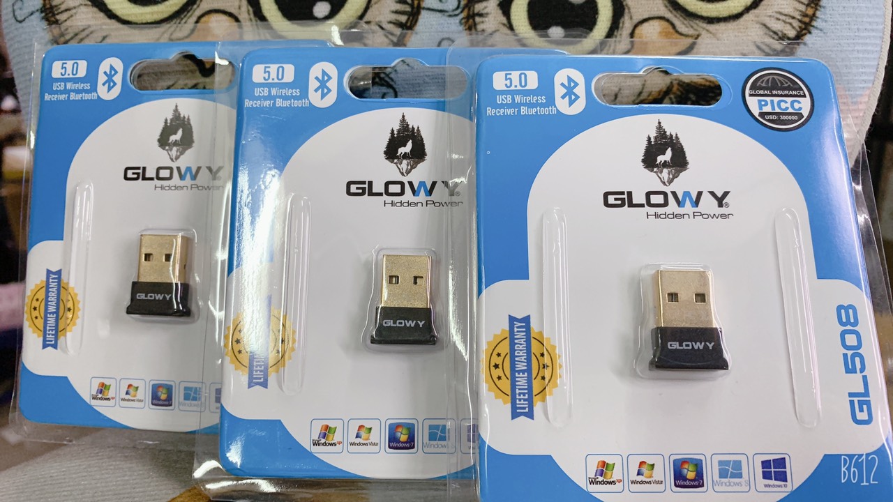 Bộ thu Bluetooth 5.0 _ USB Bluetooth Gloway GL508 _ Bảo hành trọn đời