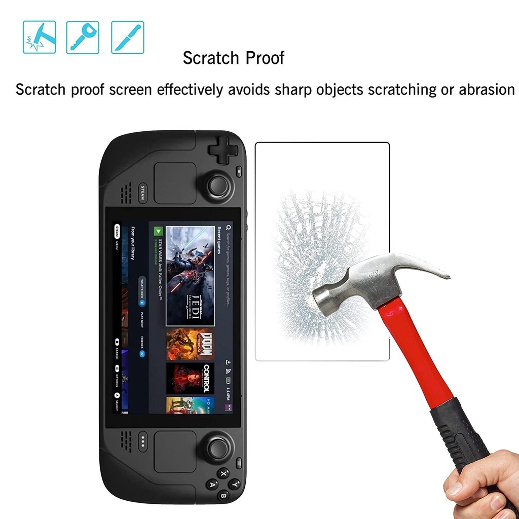 2 cái miếng bảo vệ màn hình cho hơi nước boong OLED HD bảo vệ màn hình kính cường lực trên New hơi nước boong OLED chuyển đổi OLED phim phụ kiện
