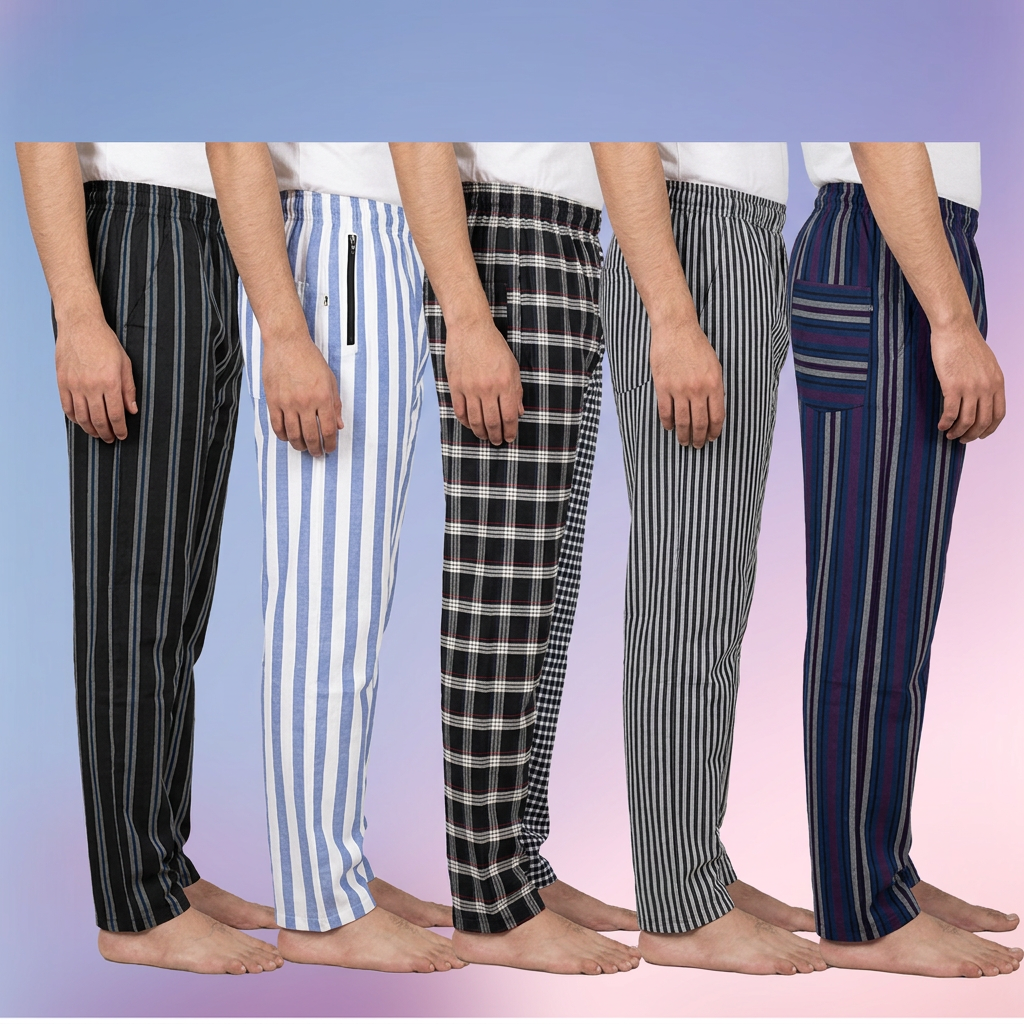 Mixed Cotton Trouser Pant For Men Random Design MultiColor - 1 Piece - Joggers For Men