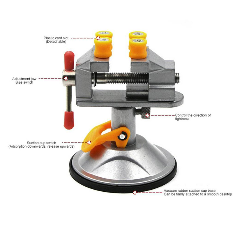 mini vice vice 360 degree rotatable vice mini walnut clamping tool suction-cup