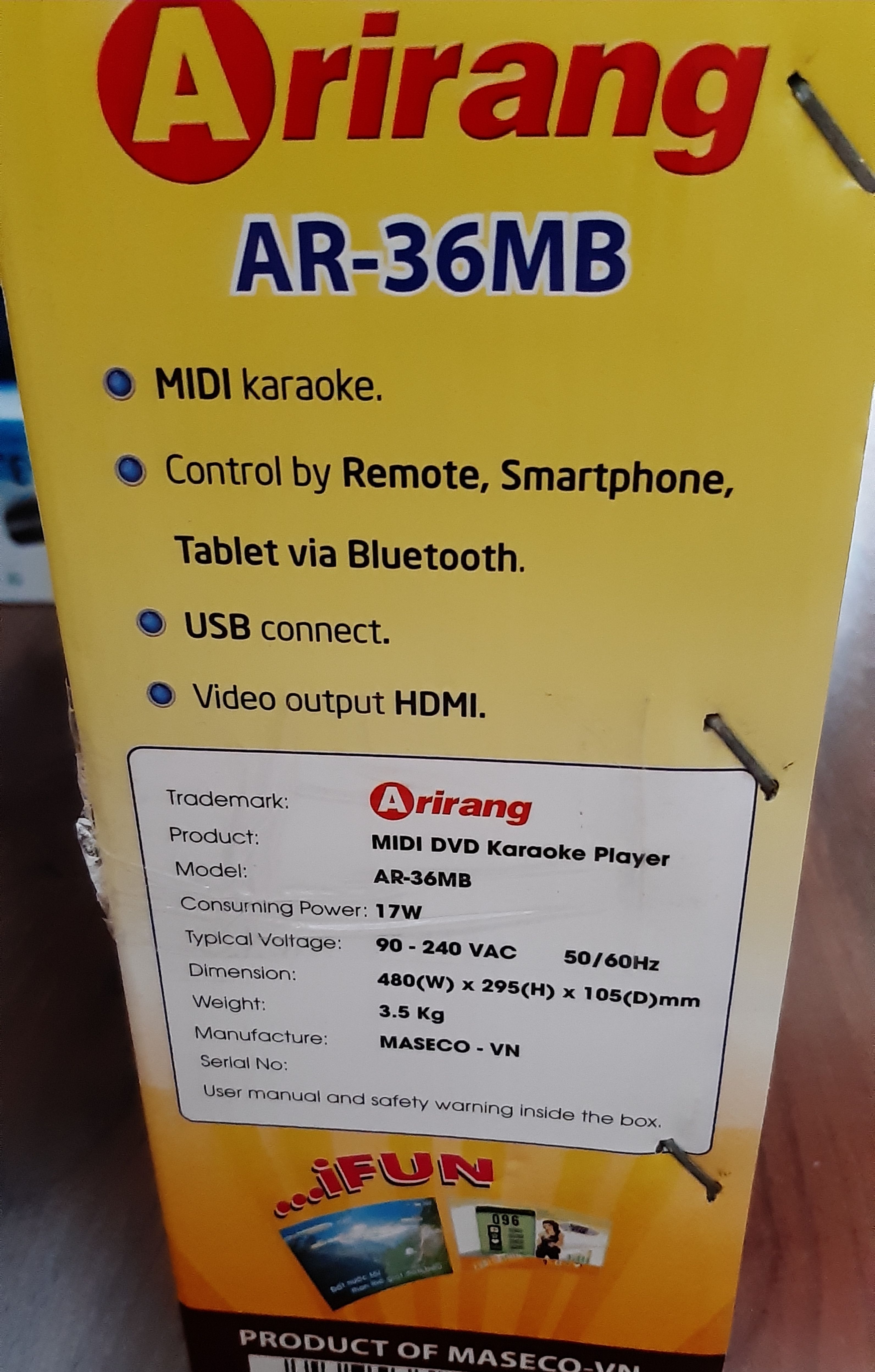 DVD Karaoke Arirang AR-36MB