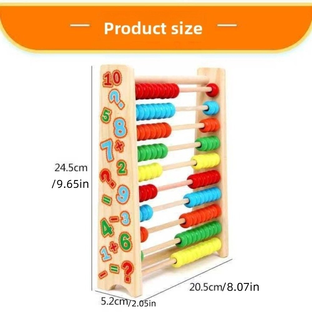 Counting Tool Wooden Abacus for Kids Montessori Toy Colorful Beads ...