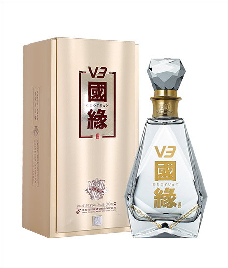GUOYUAN 國縁500ml 白酒 国缘V3 白酒40.9% 500ml/瓶GuoYuan V3 40.9% Baijiu 500ml/Bottle