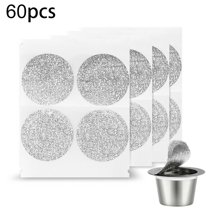 40 Or 60 Pcs For Nespresso Capsule Coffee Machine Coffee Capsule Shell Aluminum Foil Recycle Filling Reusable Use