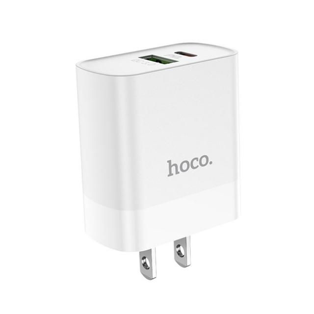 Củ sạc nhanh HOCO C80 2 cổng ( USB + TypeC ) PD 18W, sạc nhanh 3.1A, Qualcomm 3.0