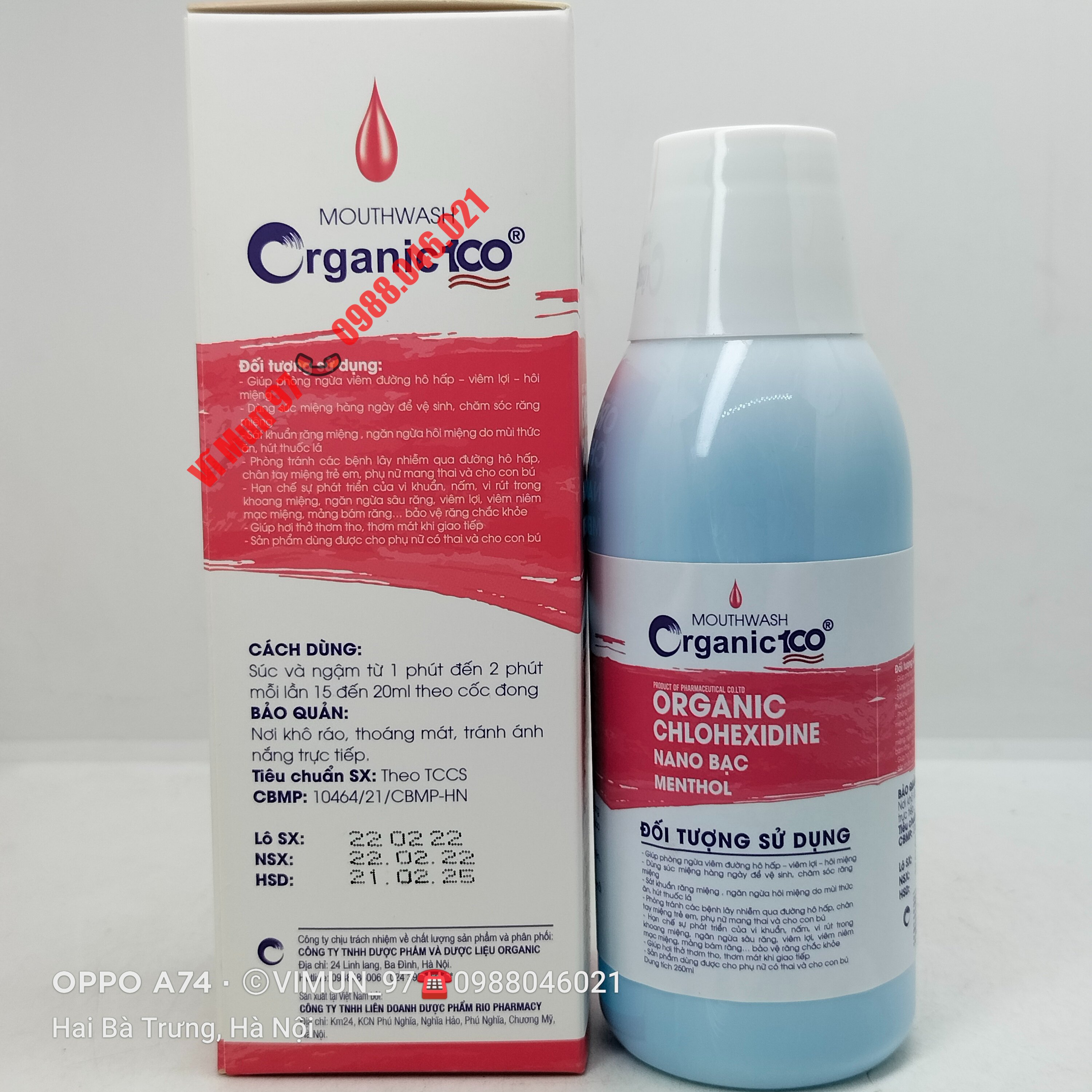 Nước súc miệng Organic 100 chai 250ml