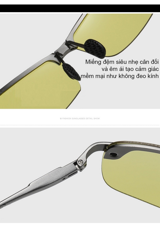 🕶️ Kính Mát Đổi Màu Nam Nữ AVIATOR 8003 – Gọng Nhôm Magiê Siêu Nhẹ, Tròng Polarized Chống Lóa & UV400