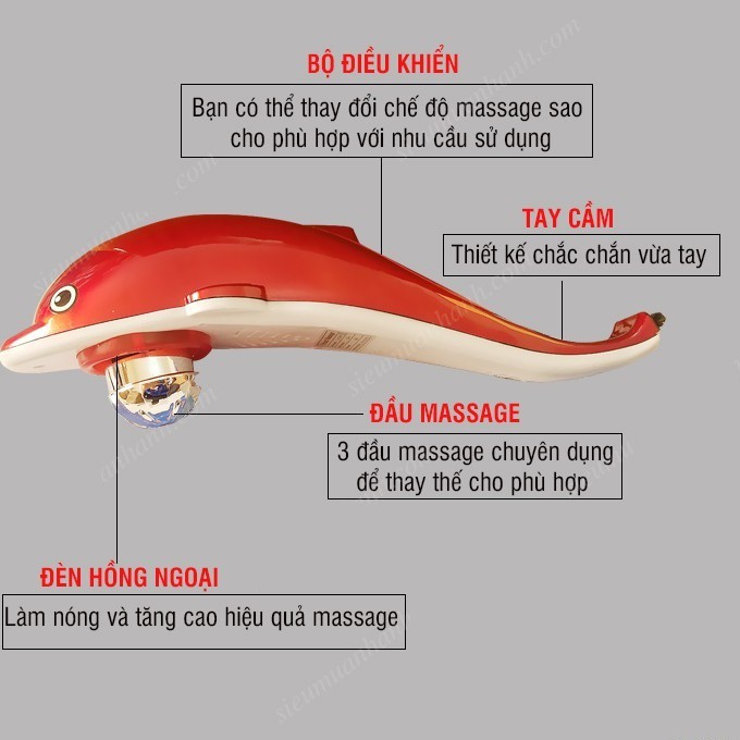 (BH12T) Máy massage đấm lưng cá heo cầm tay Dolphin