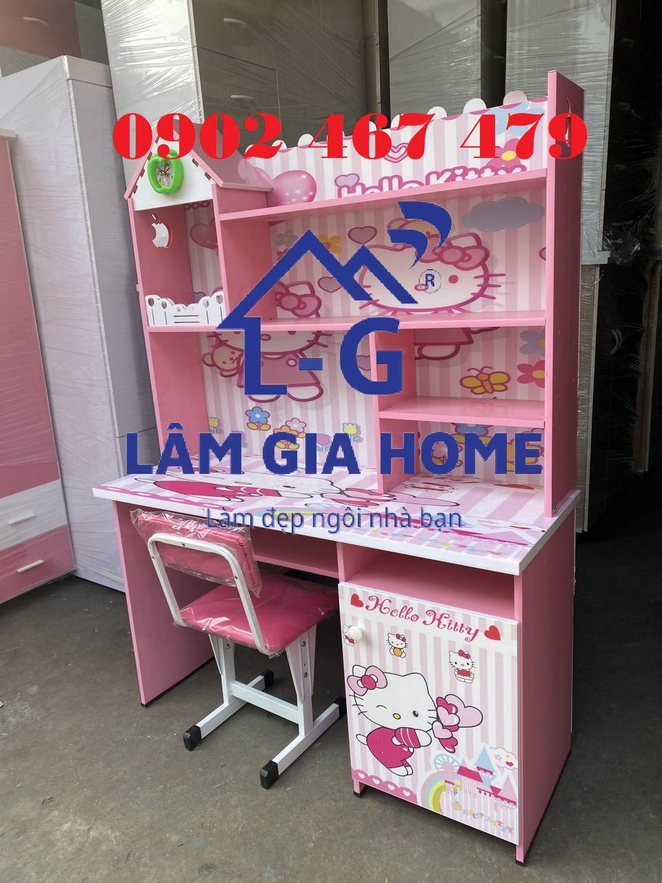 BÀN HỌC SINH HELLO KITTY HỒNG - FREESHIP HCM