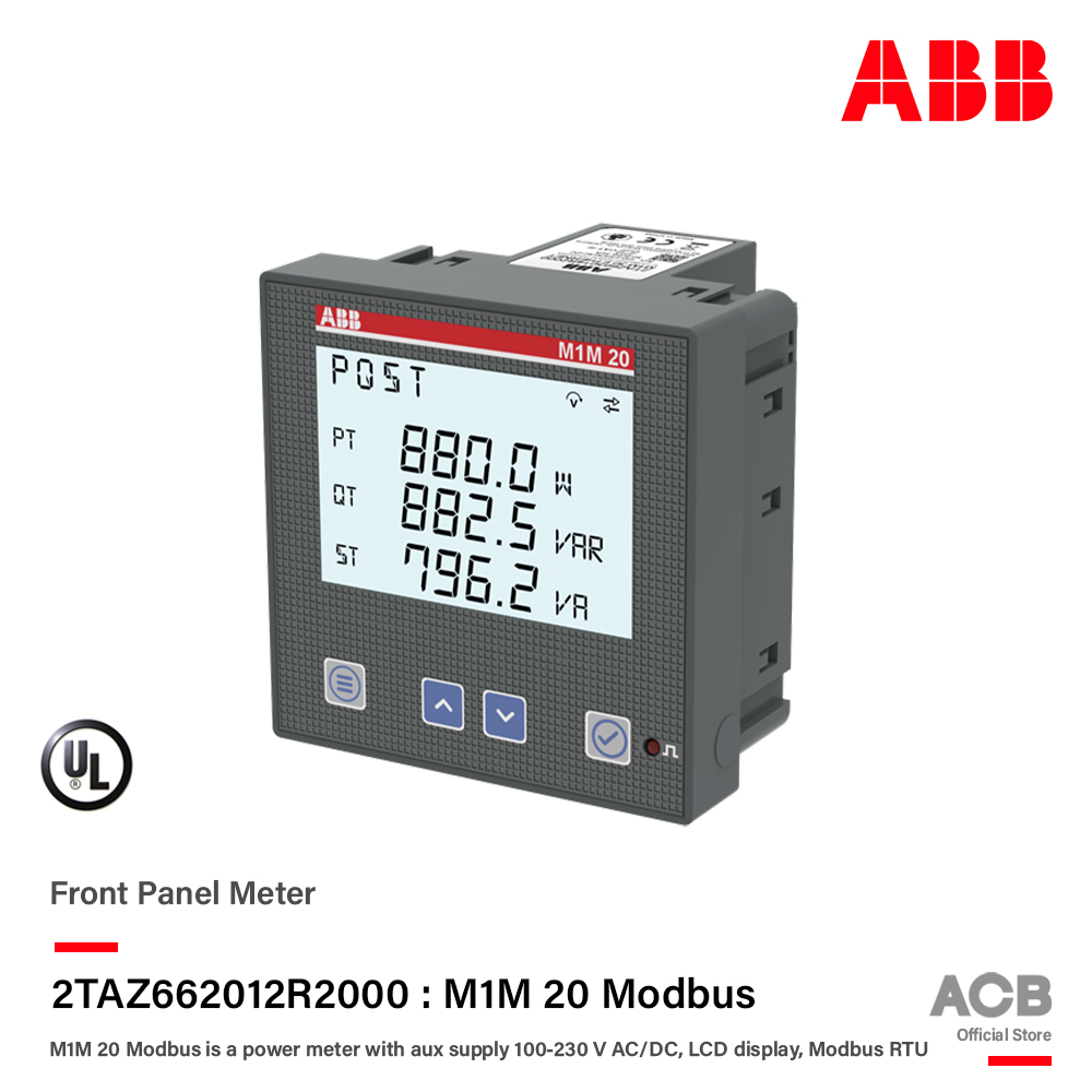 ABB 2TAZ66012R2000 M1M 20 Modbus is a power meter with aux supply 100230 V AC/DC, LCD