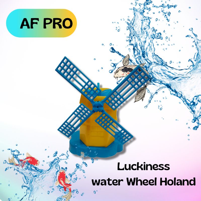 Hiasan Aquarium Aquascape Mainan airpump LUCKINESS HOLLAND WHEEL