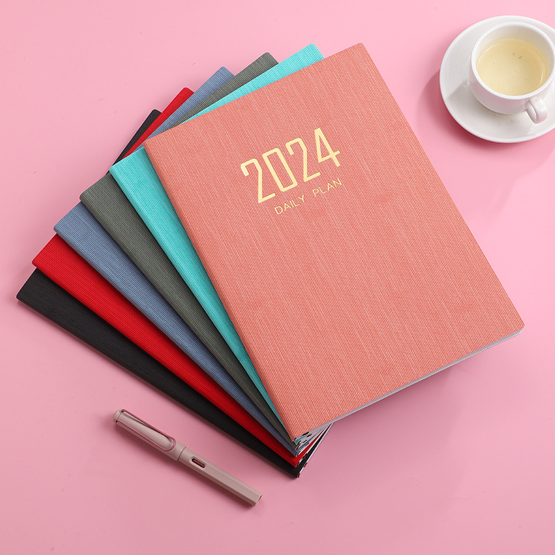 FeiEn 2024 Planner A4 English Schedule Book Thickened Japanese Plan Book Efficiency Manual Notebook Stationery