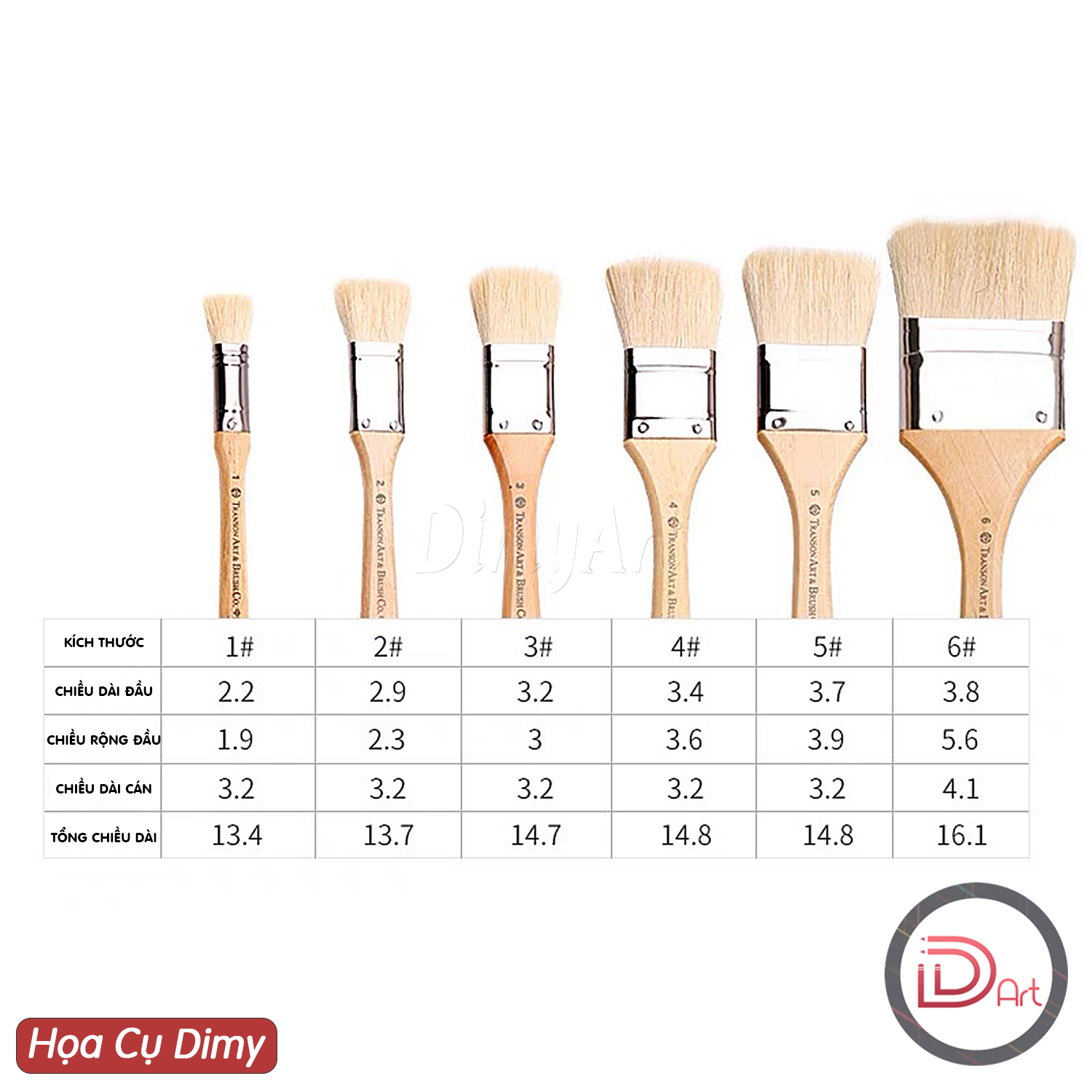 [DIMY ART] Chổi vẽ/panh xô lông cừu TRANSON cao cấp
