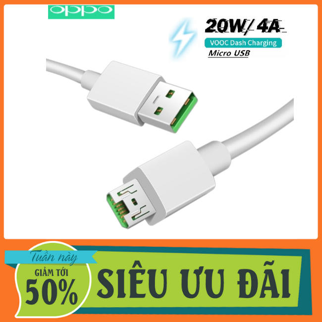 Cáp sạc nhanh Vooc Micro - USB cho Oppo dài 1m