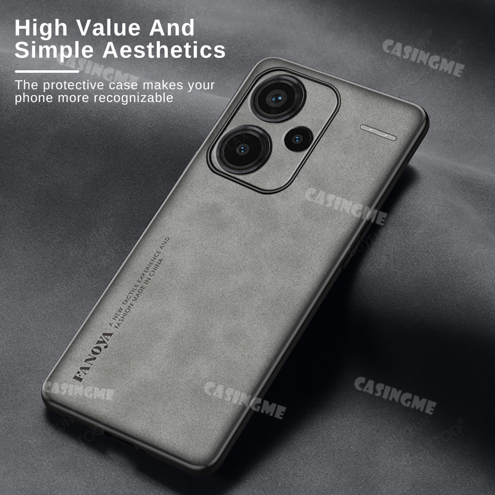 Redmi Note 13 Pro + 5G Sheepskin Leather Phone Case For Redmi Note13Pro+ Note13 Note 13 Pro 13Pro + Plus 13Pro+ 13ProPlus 4G 5G 2024 Lens Protection Casing Shockproof Back Cover