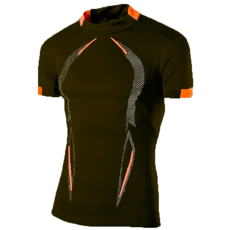 Men Sports Causal T-shirt Short Sleeve Round Neck Stripe Pattern Sports Tops for Summer Spring Gym