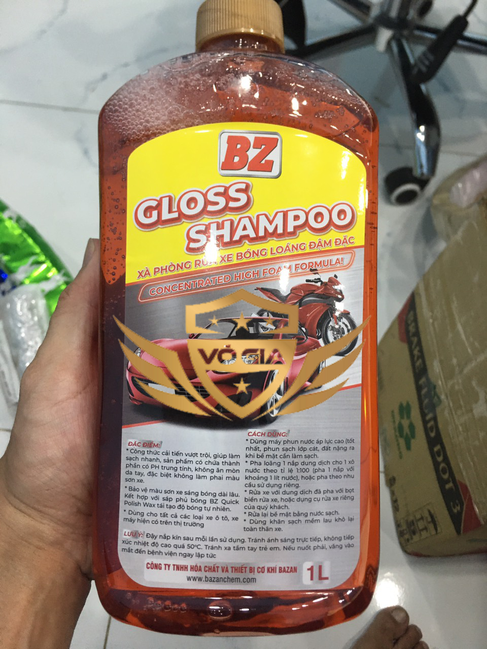 Xà bông BZ rửa xe Gloss Shampoo thế hệ mới siêu bọt rửa cực sạch