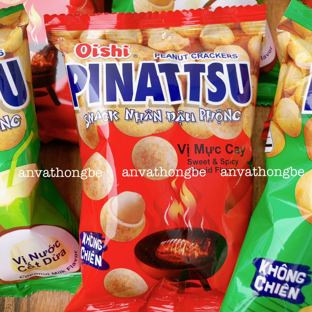 (Lẻ ) Đậu phộng oishi Pinattsu vị cốt dừa gói (13gr)