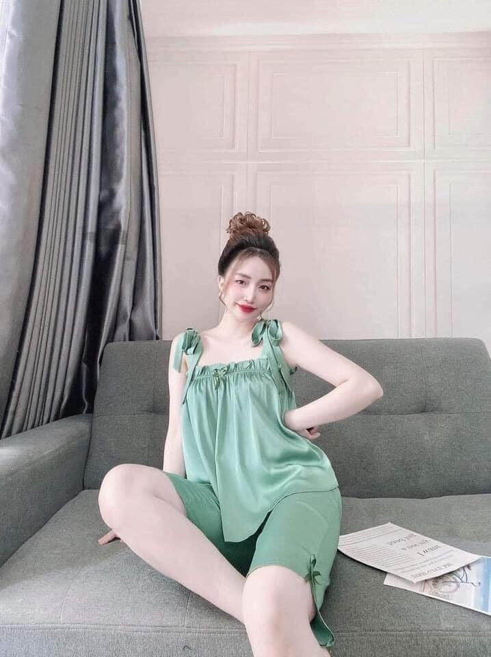 Set bộ mặc ngủ chất lua 100d lửng mát mẻ thời trang xịn xò