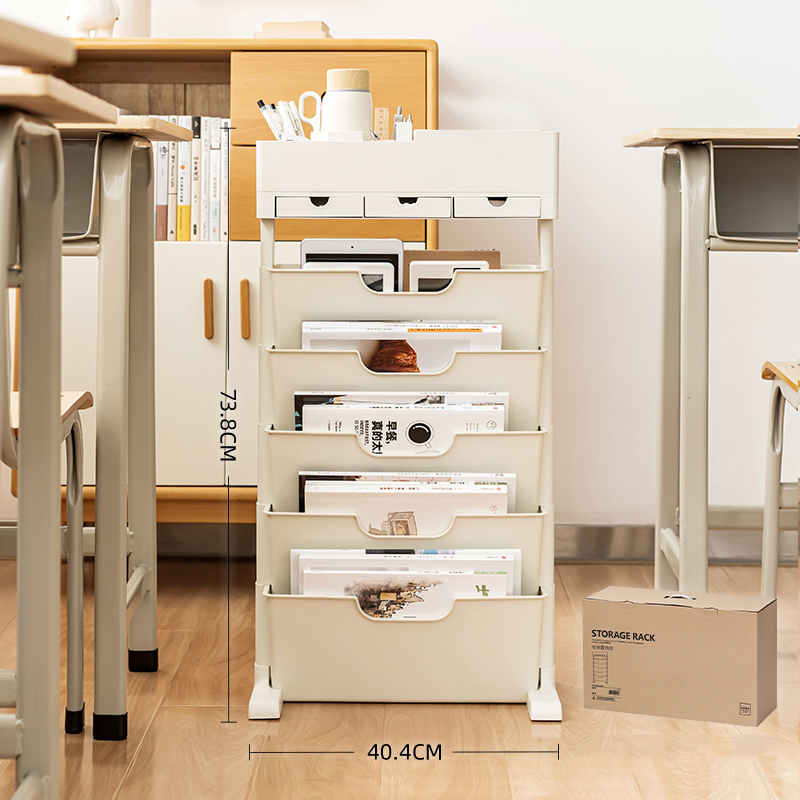 Large capacity student desk side storage shelf multifunctional book