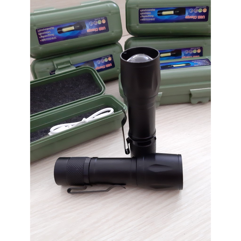 Đèn Pin MINI Siêu Sáng Cao Cấp Có Zoom Full BOX