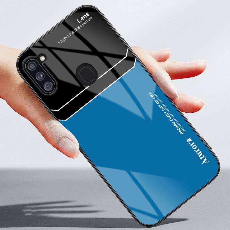 Ốp lưng samsung a11, m11 mặt lưng kính cường lực sáng bóng
