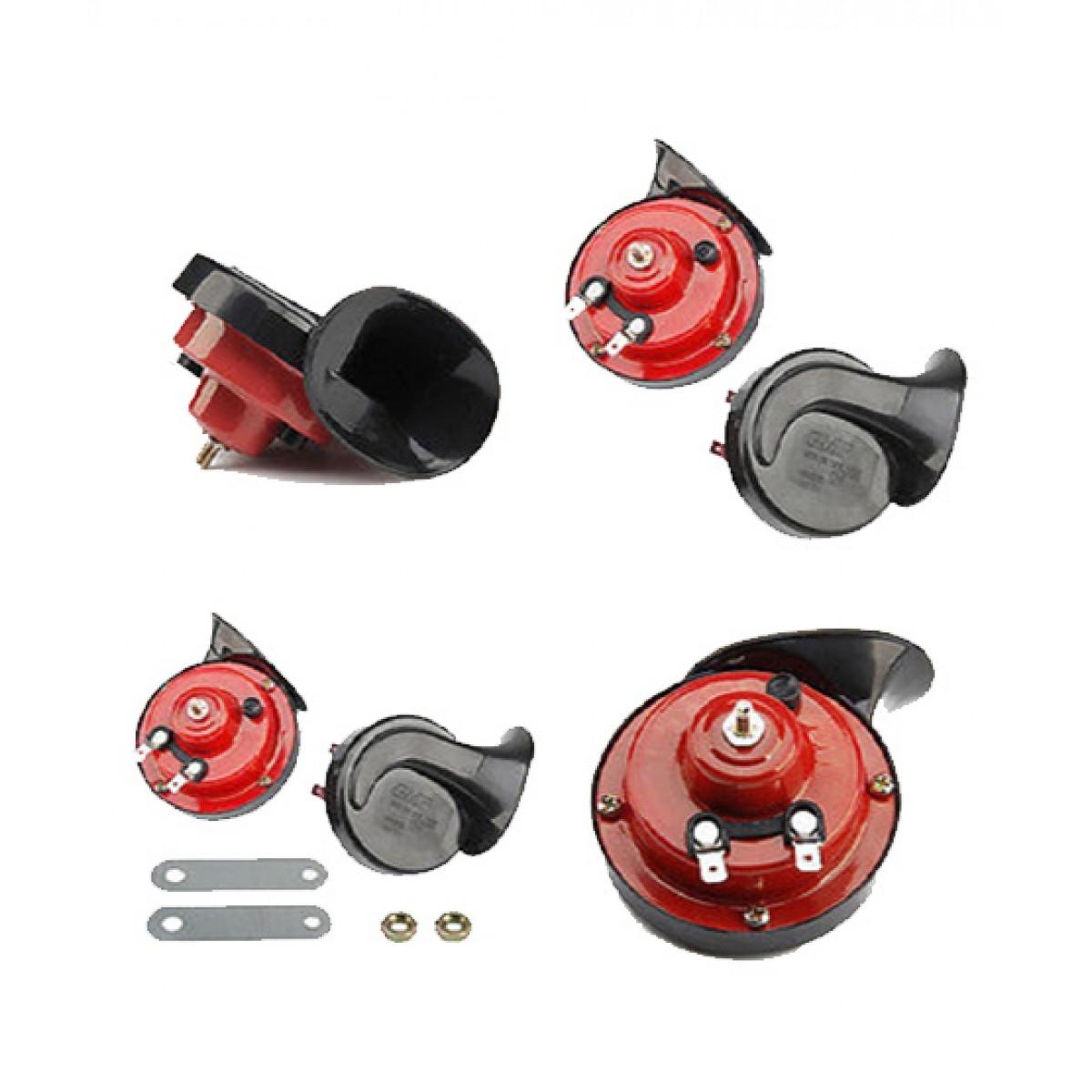 Toyota CHR Premium Heavy Super Loud Horn - Pack of 2 in Red. 