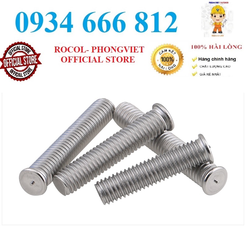Set 10 cái M3-M8 bulong hàn nổ,bulong hàn chập inox 304 M3-M8