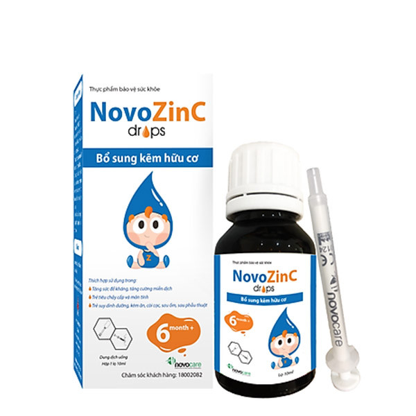 Kẽm Hữu cơ NovozinC drops lọ 15ml. bổ sung kẽm cho trẻ từ 01 tháng, phụ nữ mang thai, cho con bú.