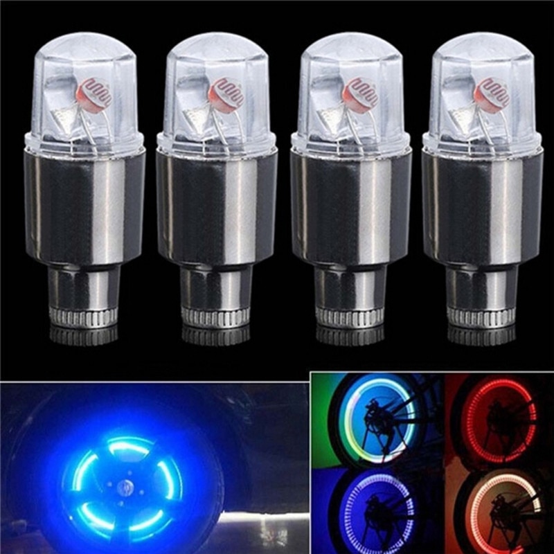 2pcs Auto Car Tire Wheel Valve Led Bike Wheel Lights Waterproof Wheel ...