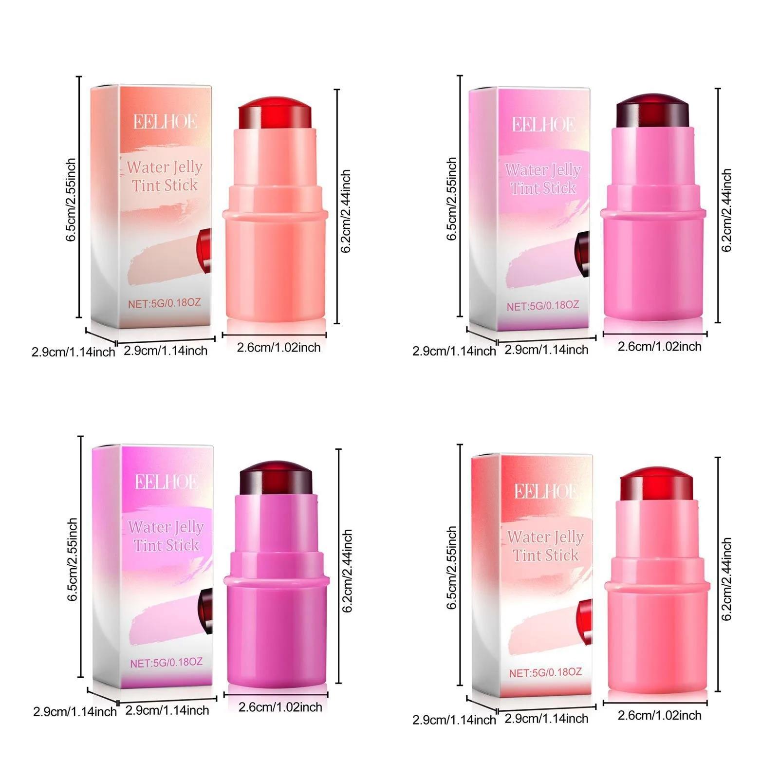 Yuanyan Jelly Texture Blush Stick Aloe Moisturizing Lip Cheek Stain 3-in-1 Face Contour Rouge Makeup Brighten Peach Pink Coral Tinted. 