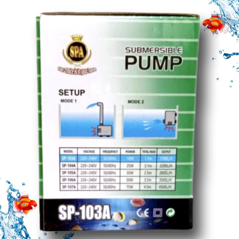 Pompa kolam aquarium hidroponik SPA 103A