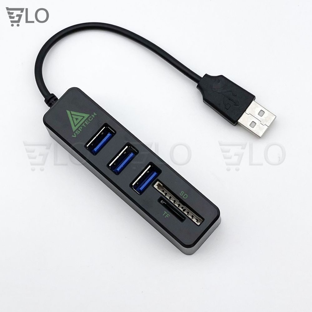 Hub Usb Gồm 3 Cổng Usb Kèm Đầu Đọc Thẻ Nhớ SD/TF