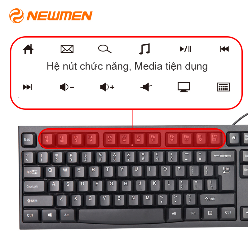 Bàn phím máy tính có dây Newmen E007 - Business Office E007