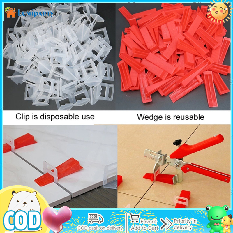 100 Pcs/set Tile Clamp Tile Leveling System Kit Tile Laying Flooring Wall Leveling Construction Tools