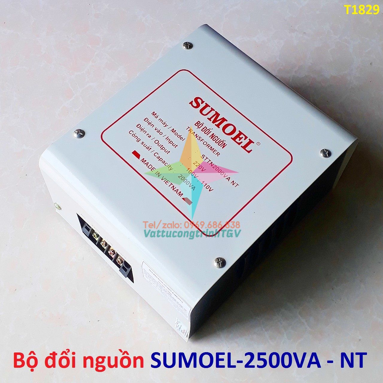 Bộ biến áp tự ngẫu SUMOEL 2000VA-NT điên áp ra 100V/110V dùng cho thiết bị điện nội địa