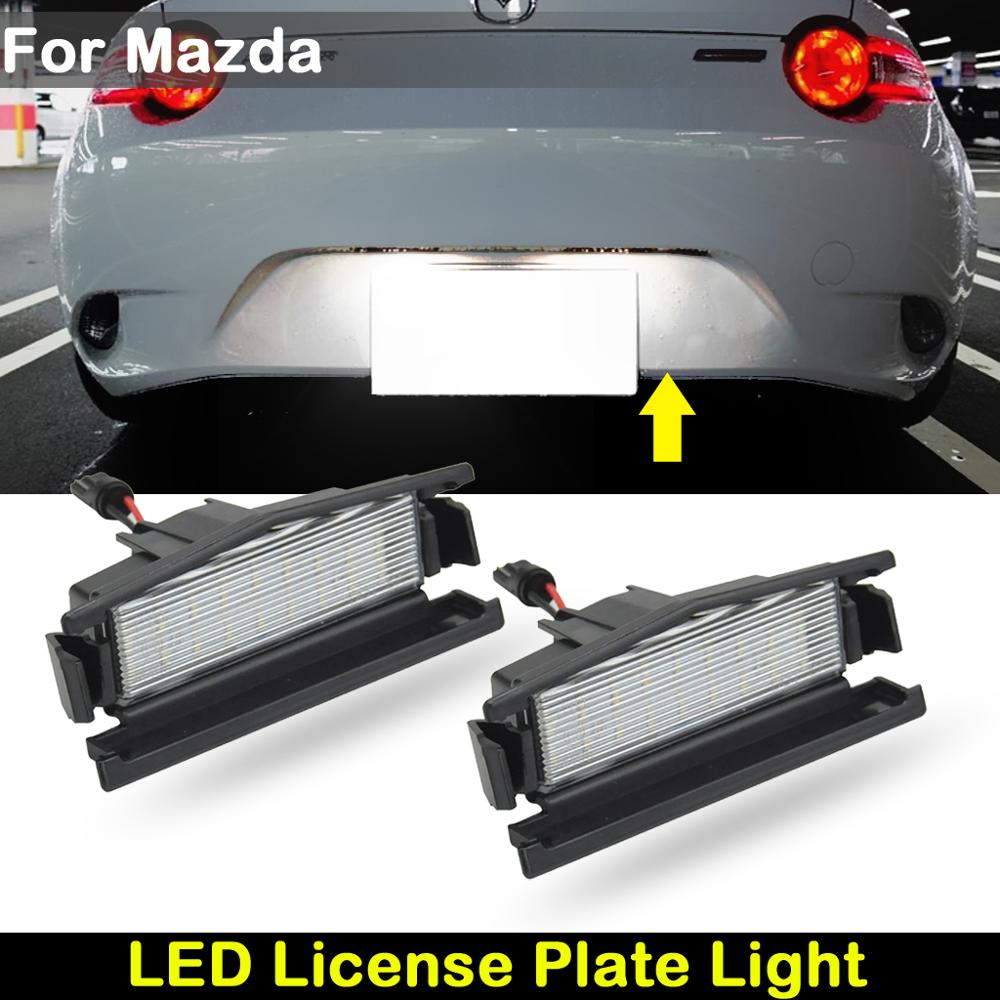 For mazda 2 2016 mx5 miata 2016up white led car rear license plate light number plate lamp