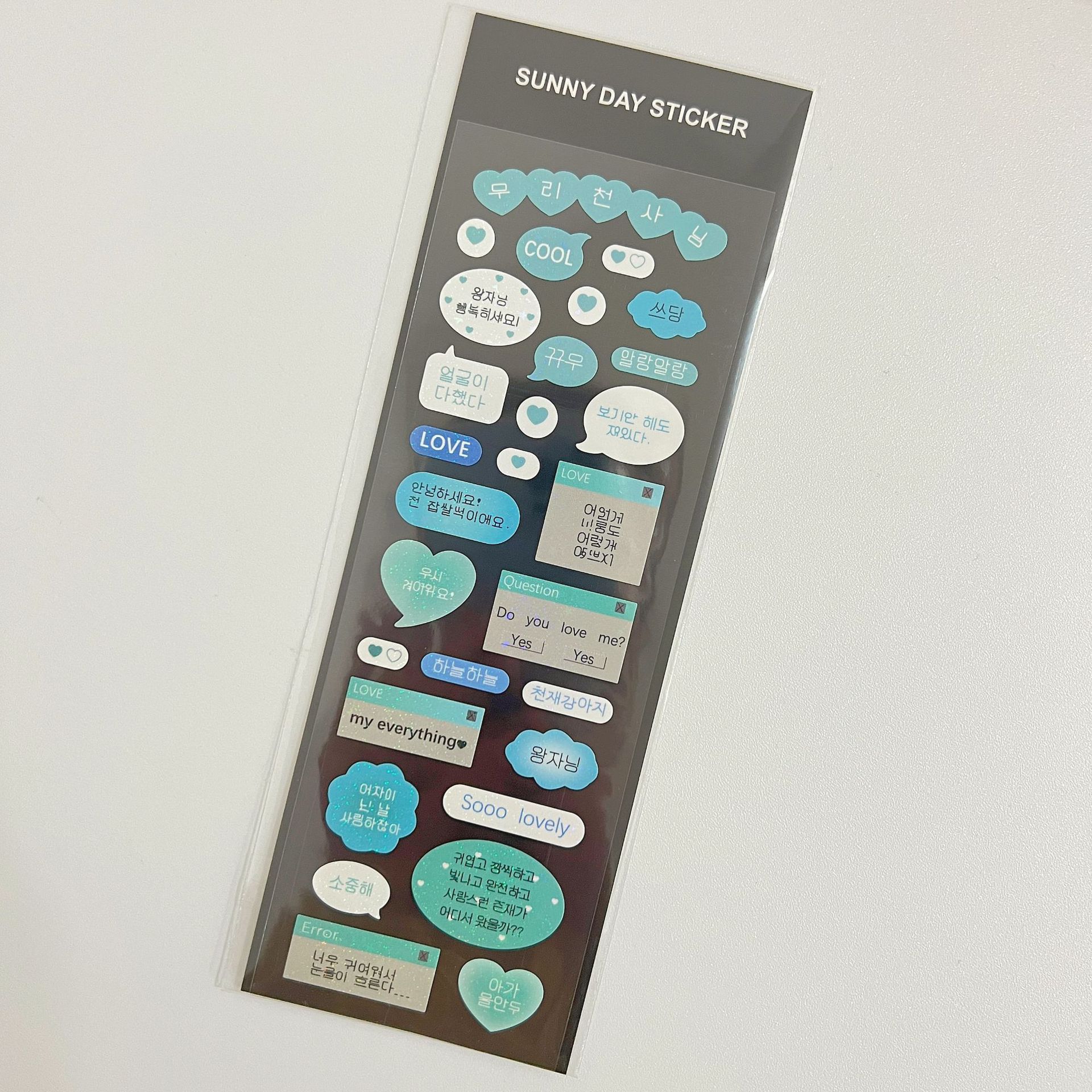 Tấm sticker bling bling lấp lánh mẫu câu Korea