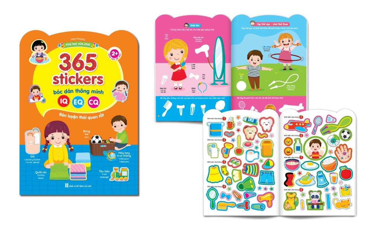 Sách - 365 Stickers bóc dán thông minh (COMBO Bộ 6 cuốn) - VH