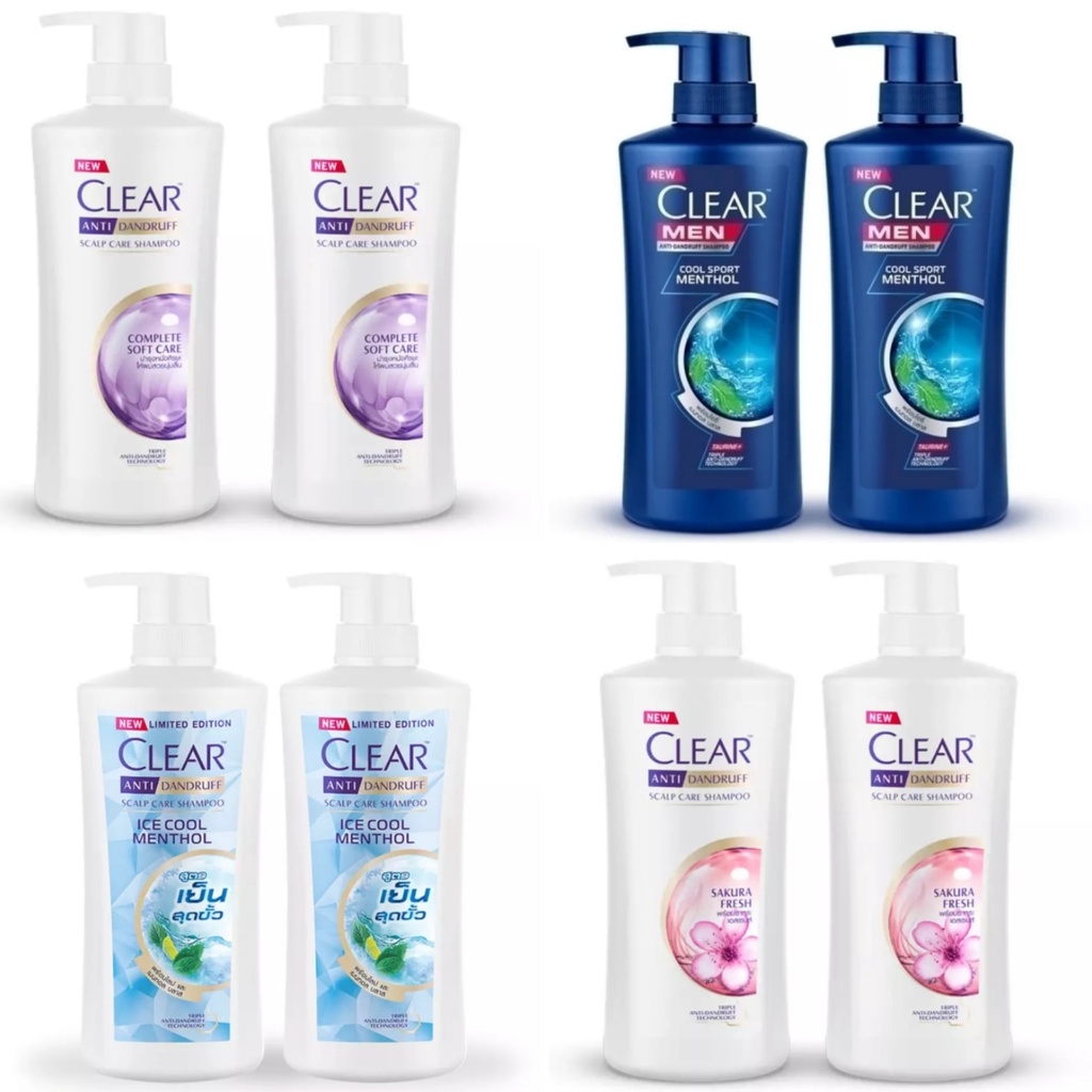 Hoàn tiền 15% - combo 4 chai dầu gội clear thái lan 410ml + 400ml + 435ml