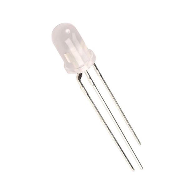 10 bóng led đục 2 màu đỏ xanh 3mm 3 chân cathode/ anode