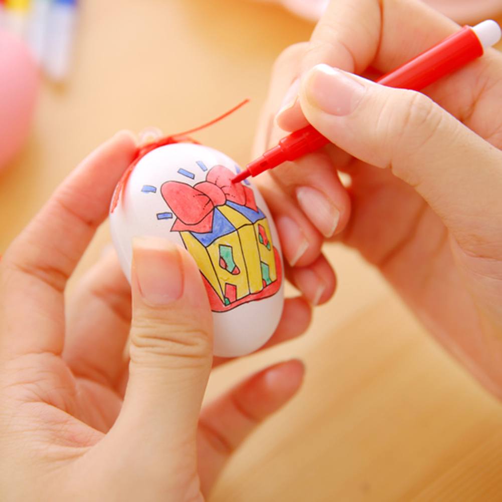 [Ted Life]20 Easter Egg DIY Graffiti Colored Eggs Christian Decoration 4*6CM Eggs