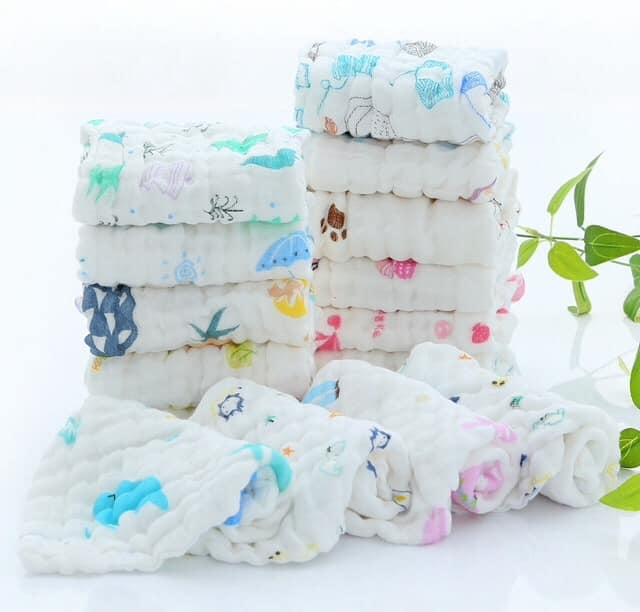 KHĂN SỮA XUẤT NHẬT IN HÌNH 100% COTTON 6 LỚP UNMEI 30X30, HÀNG ĐẸP, MỊN, RẤT XỊN CHO BÉ TỪ SƠ SINH - GIAO MÀU NGẪU NHIÊN