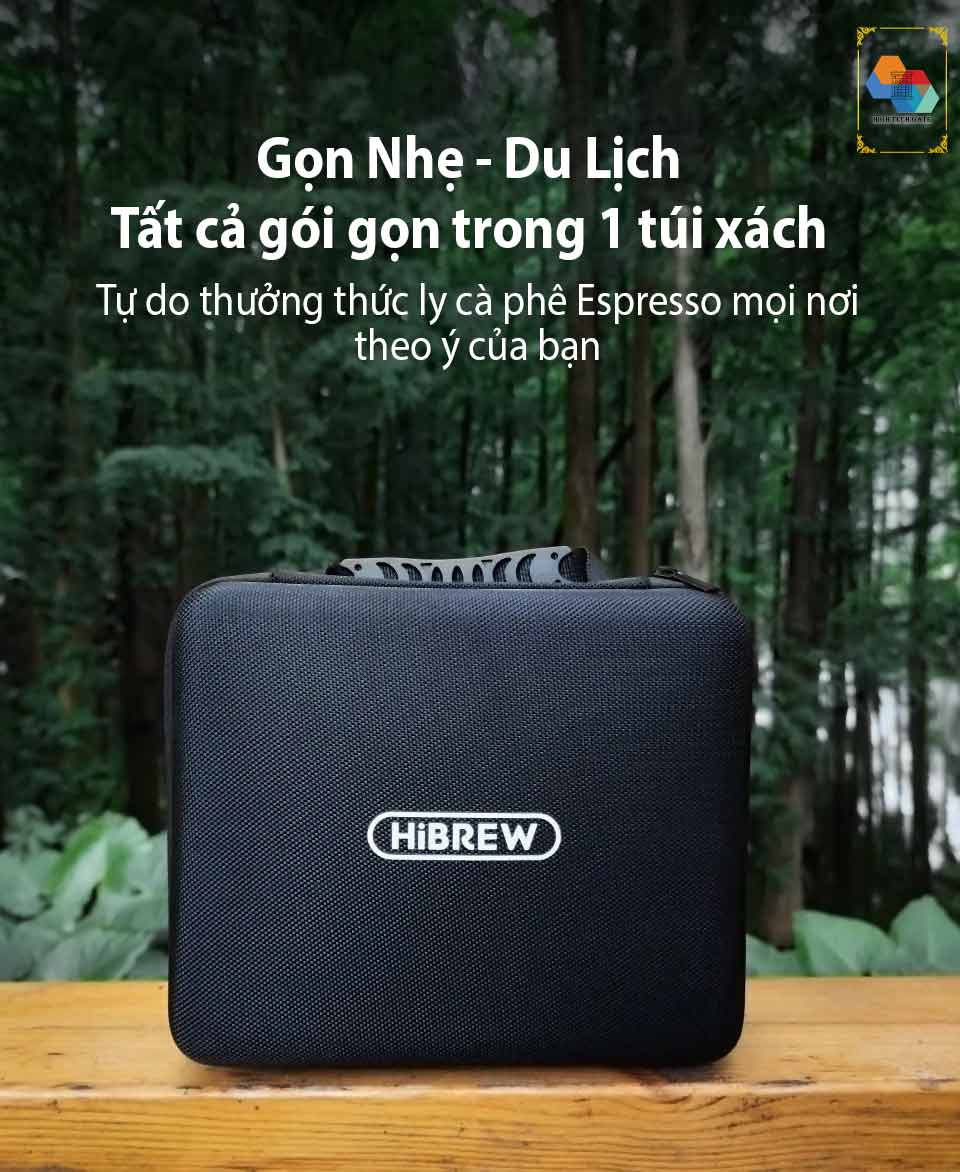Máy pha cà phê mini HiBREW ACM009 tự động Espresso, 3 trong 1, cầm tay nhỏ gọn, phiên bản Premium tiện lợi mọi nơi, hàng chính hãng