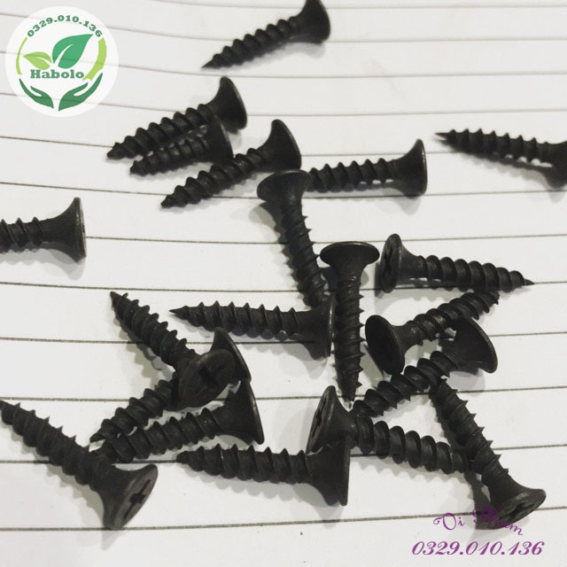 [Bịch 100g] Đinh vít đen dài 2cm bắn(bắt) thạch cao, đinh vít gỗ.