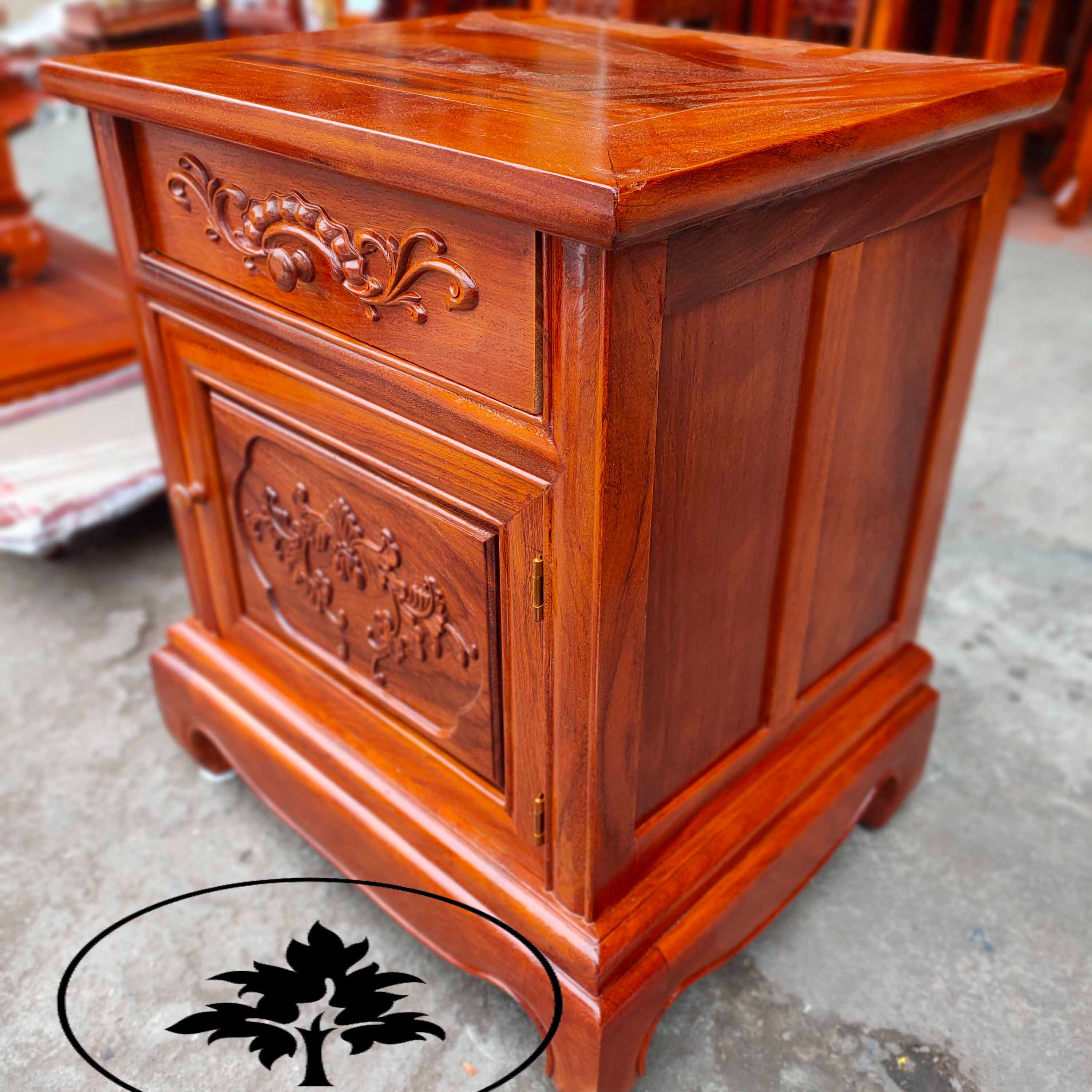 Tủ táp kê đầu giường gỗ gõ,tủ táp kê giường ngủ,tủ vuông ngăn kéo cỡ mặt 50x40 cao 60cm