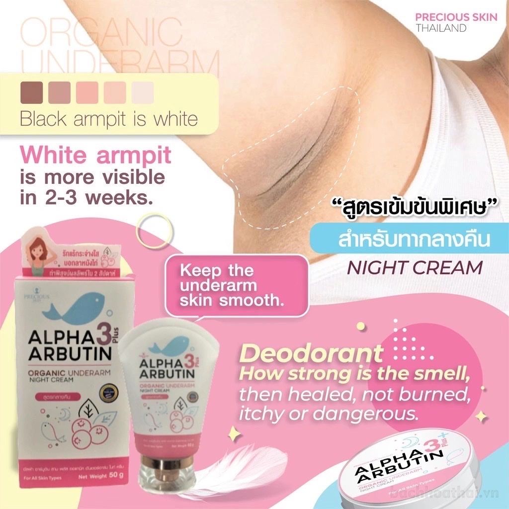 Kem dưỡng trắng thâm nách alpha abutin 3plus 50g