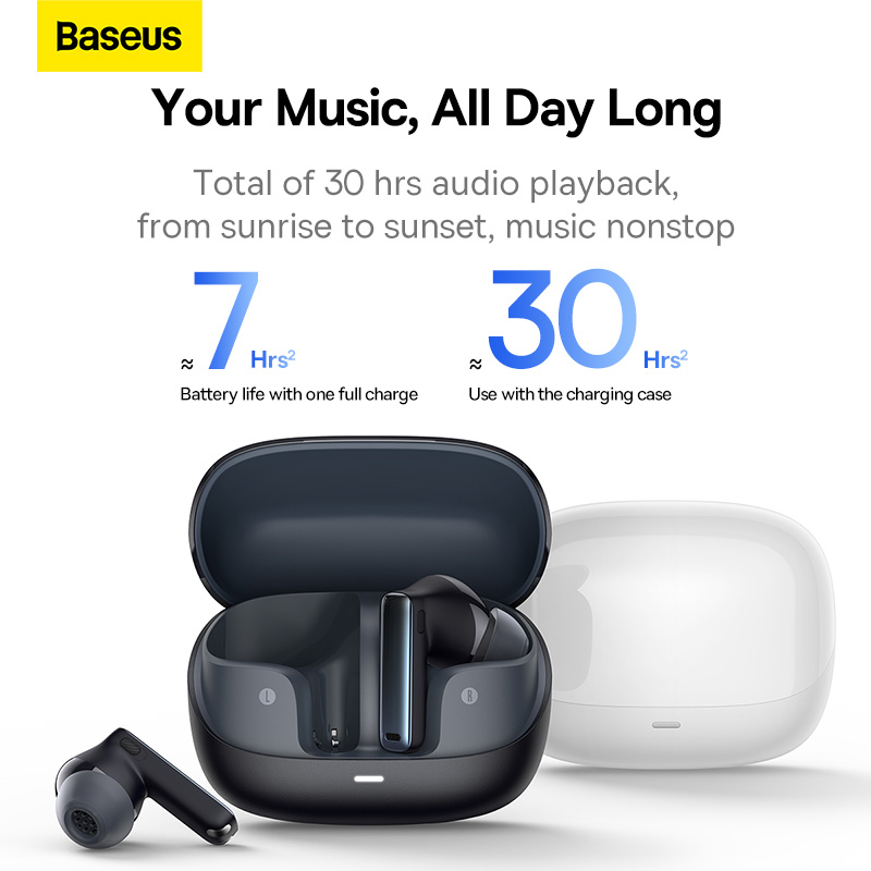 Baseus M2s ANC Tai Nghe Bluetooth 5.3 khử tiếng ồn chủ động 48dB 4-Mic độ trễ thấp Điện Thoại Earbuds Tai nghe không dây thật