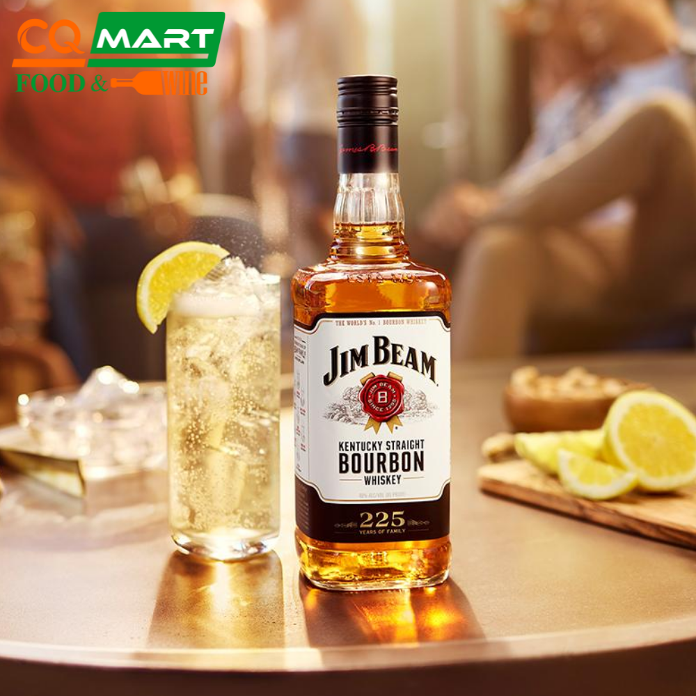 Jim Beam White Bourbon Whiskey 40% chai 750ml